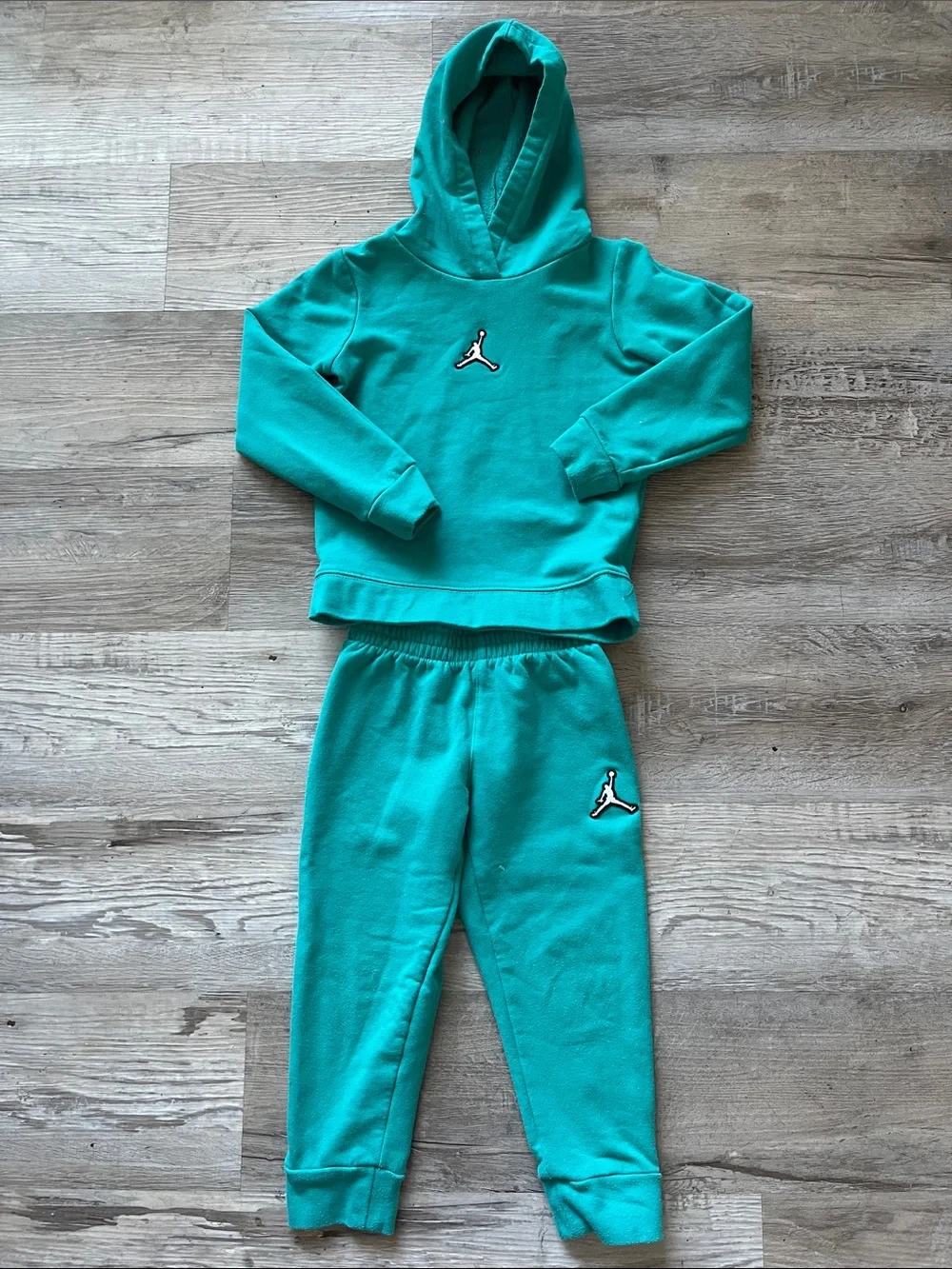 Jordan Teal Kids Hoodie & Jogger Set with Jumpman Logo